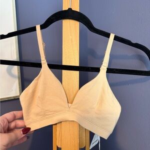 Free People Organic Cotton Beige Bra